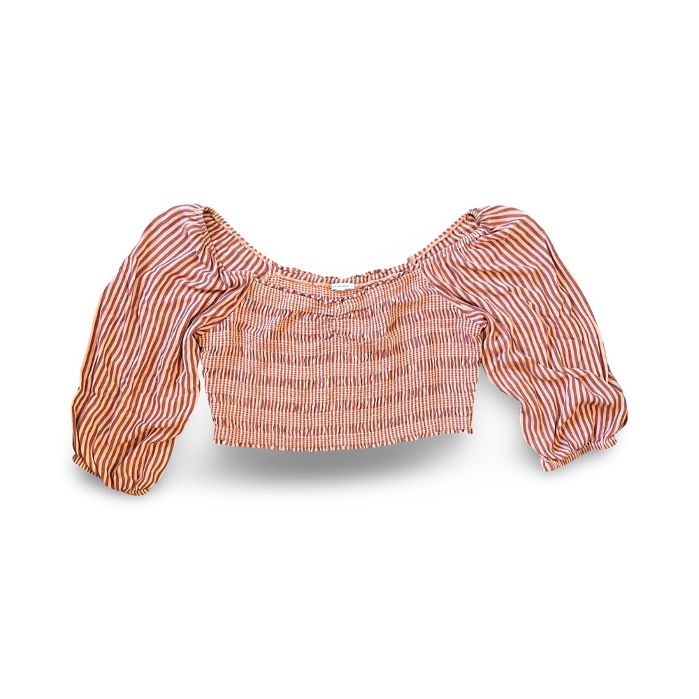 American Eagle Women's cropped Mauve Smocked Top off the Shoulder Size XXL